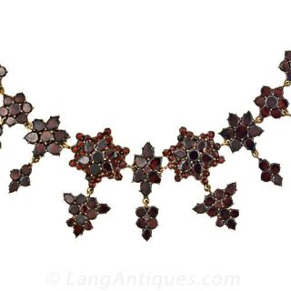 Bohemian Garnet Fringe Necklace Main View