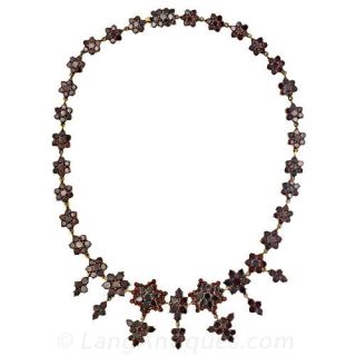 Bohemian Garnet Fringe Necklace