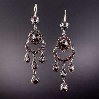 Bohemian Garnet Girandole Earrings - 1