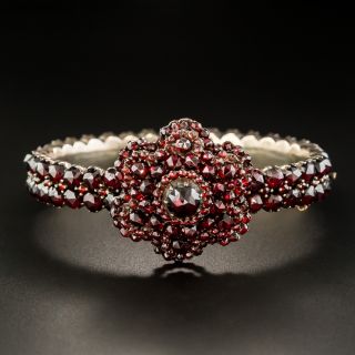 Bohemian Garnet Hinged Bangle Bracelet - 2