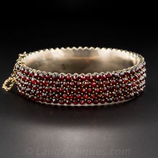 Bohemian Garnet Hinged Bangle