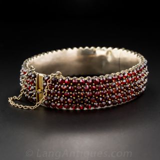 Bohemian Garnet Hinged Bangle