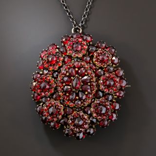 Bohemian Garnet Locket  Brooch / Pendant - 1