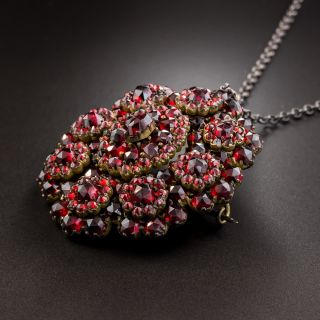 Bohemian Garnet Locket  Brooch / Pendant