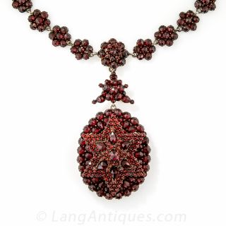 Bohemian Garnet Locket Necklace
