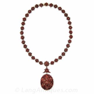 Bohemian Garnet Locket Necklace