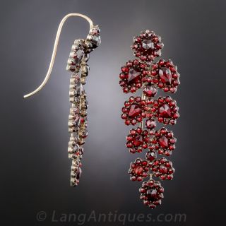 Bohemian Garnet Long Dangle Earrings