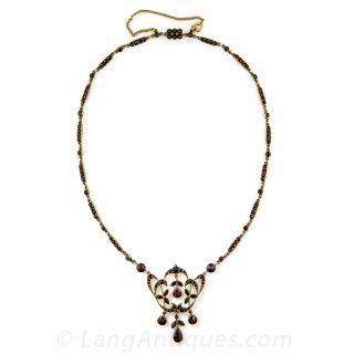 Bohemian Garnet Necklace 