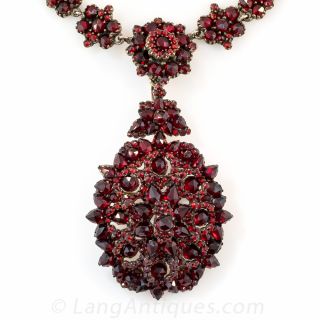 Bohemian Garnet Necklace/Brooch Combo