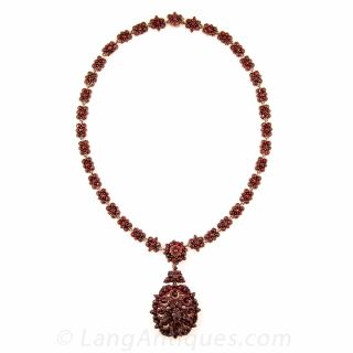 Bohemian Garnet Necklace/Brooch Combo