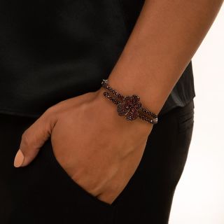 Bohemian Garnet Pansy Bracelet