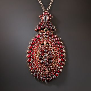 Bohemian Garnet Pendant Necklace
