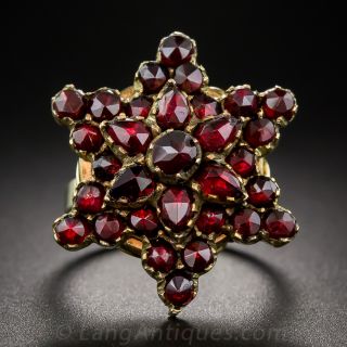 Bohemian Garnet Six Pointed Star Ring