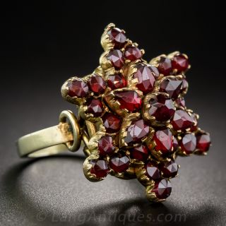 Bohemian Garnet Six Pointed Star Ring