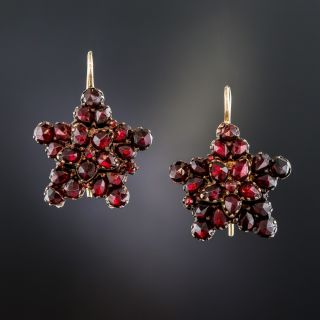 Bohemian Garnet Star Earrings - 1