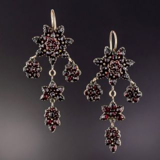 Bohemian Garnet Triple-Dangle Earrings - 4