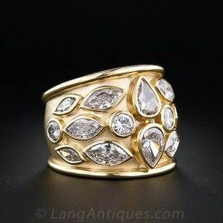 Bold Gold 'Bulgari-esque' Diamond Ring