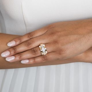 Bold Retro Three-Stone Diamond Ring