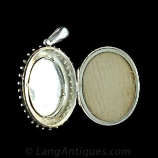 Botanical Motif Victorian Locket with Matching Chain
