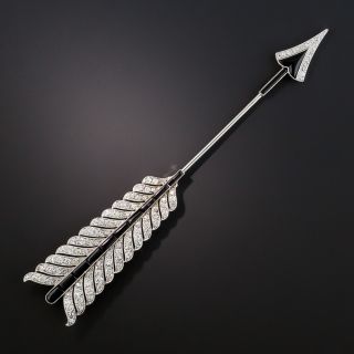 Boucheron Art Deco Black Onyx and Diamond Arrow Jabot  - 1
