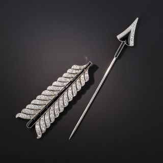 Boucheron Art Deco Black Onyx and Diamond Arrow Jabot 