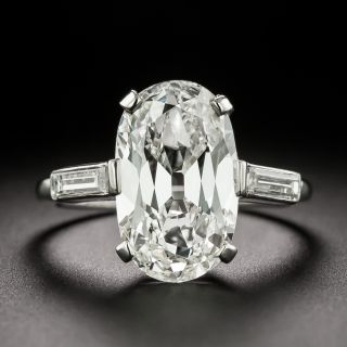 Boucheron French Art Deco 3.84 Carat Oval Diamond Ring - 3