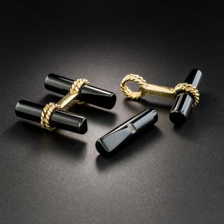 Boucheron Onyx and Gold Cufflinks