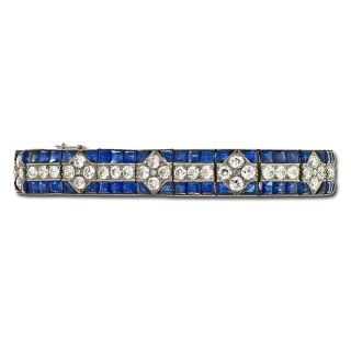 Boucheron Paris Sapphire and Diamond Art Deco Bracelet