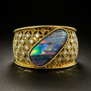 Boulder Opal and Diamond Ring - 2
