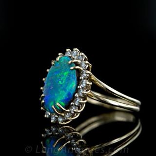 'Boulder' Opal & Diamond Ring