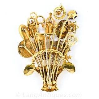 Bouquet of Antique Stickpins Brooch