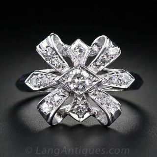 Bow Motif Diamond Ring 