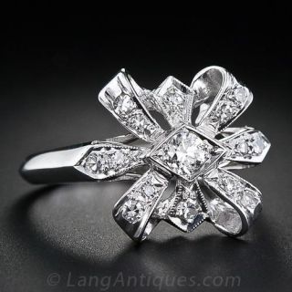 Bow Motif Diamond Ring