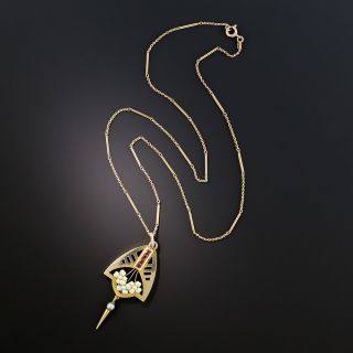 British Arts and Crafts Enamel Pendant Necklace