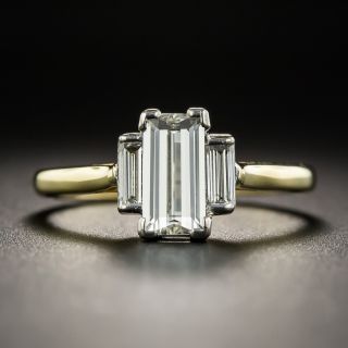 British Emerald-Cut Diamond Engagement Ring - 1