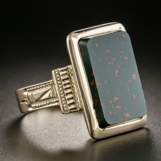British Late-Victorian Rose Gold Bloodstone Ring