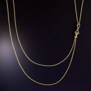 British Victorian Double Curb Chain with Fist and Swivel Clasp - 3