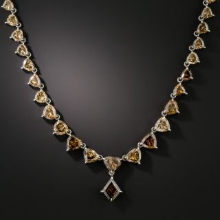 Brown Diamond Platinum Necklace -10.08 Carats - 1