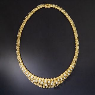 Brutalist 18K Diamond Necklace - French - 1