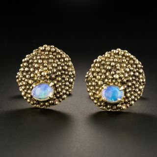  Brutalist Opal Cufflinks, Circa 1960s - 2