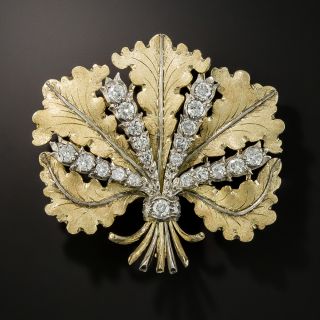 Buccellati Diamond Leaf Brooch - 1
