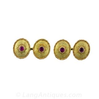 Buccellati Inspired Ruby Cufflinks Main View