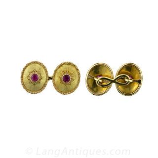 Buccellati Inspired Ruby Cufflinks