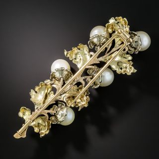 Buccellati Pearl Leaf Brooch