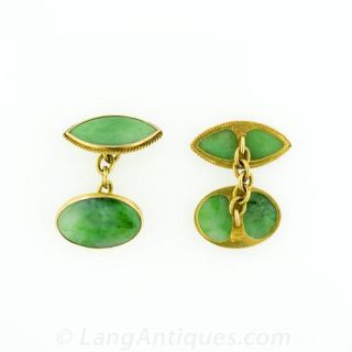 Burmese Jade Cufflinks