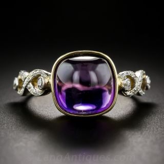 Cabochon Amethyst and Diamond Ring 