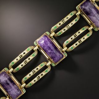 Cabochon Amethyst and Enamel Bracelet, c.1900 - 2