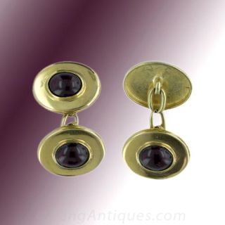 Cabochon Garnet Cufflinks