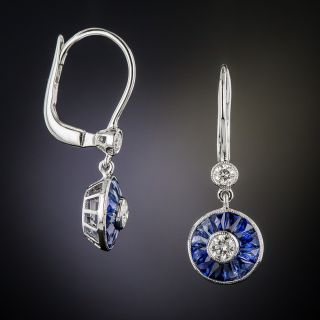 Calibre Sapphire and Diamond Bull's-Eye Earrings 