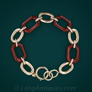 Carnelian and Gold Bracelet